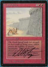 Wall of Stone Beta PLD Red Uncommon SIGNED MAGIC MTG CARD (ID# 208093) ABUGames