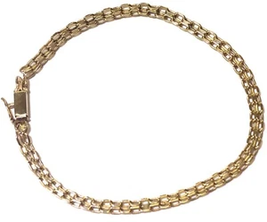 14k Yellow Gold panther link bracelet 5.3g 8" 3.80mm wide chain estate antique - Picture 1 of 10