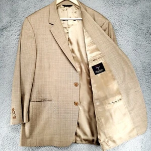 Brooks Brothers 1818 Madison Ing Loro Piana 100% Wool Button Blazer 46R/41 Beige - Picture 1 of 24