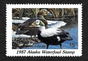 USA, SCOTT # AK3, YEAR 1987 MNH ALASKA WATERFOWL DUCK STAMP - Picture 1 of 2