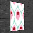 Wand-Bild Kunstdruck aus Acryl-Glas Hochformat 50x100 Ikat-Muster