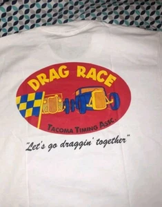 Vintage Tacoma Timing Association Tshirt Drag Race Racing Size Large - Picture 1 of 4