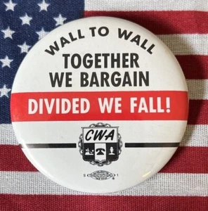 Pin de botón vintage CWA Union Pinback  - Imagen 1 de 1