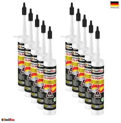 Montagekleber FIX-POWER Baukleber 10 x 480g Kartusche weiß Qualität 200kg / 10cm - Bild 1 von 3