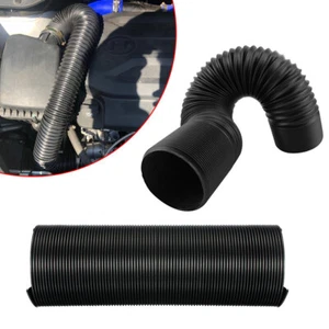 Car Air Intake Cold Pipe Flexible Ducting Feed Hose Induction Kits Black 1M 76mm - Picture 1 of 12