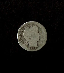 1892 P BARBER DIME - Picture 1 of 2