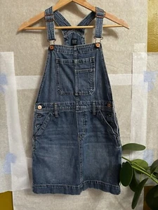 GAP Kids Denim Bib Dress Girls 10 Large Blue Jean Overalls Cotton Cute Summer - Picture 1 of 6