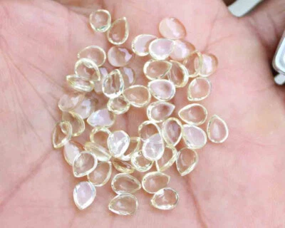 34.20 Carat Natural Yellow Labradorite Pear Cabochon Loose Gemstone 52 Pieces - Image 1 of 4