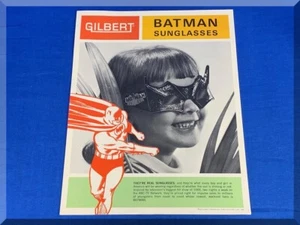 VINTAGE 1960s GILBERT BATMAN SUNGLASSES2 SIDED SALESMAN CIRCULAR - FREE SHIPPING - Picture 1 of 2
