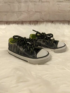 Converse Baby Toddler Size 4 Shoes Black/Gray/Lime Sneaker - Picture 1 of 7