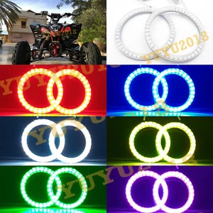 RGB halo ring for Yamaha YFZ450 04-13 450X 08-11 headlight DRL bluetooth lamp - Picture 1 of 12