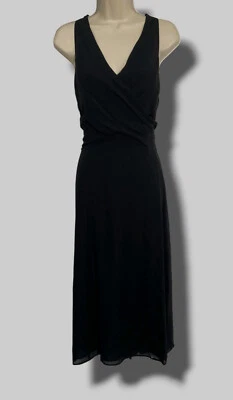 Vestido envolvente negro sin mangas con cuello en V talla 12 $495 Theory para mujer Foto 1 de 3