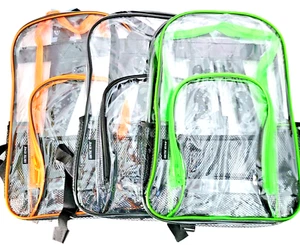 Clear Backpack Student See-Thru Arctic Star 17" Book Bag Back to School - Picture 1 of 6