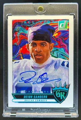 Donruss Deion Sanders All-Time Gridiron Kings 2025 automático #1/49 vaqueros Foto 1 de 2