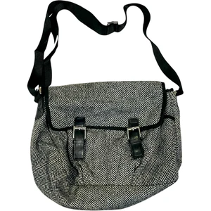 Old Navy Messenger Bag / Black & Grey 10" H x 12" W - Picture 1 of 7