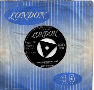 Andy Williams:Hawaiian wedding song/House of bamboo:UK London American:1958 - Picture 1 of 2