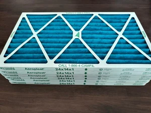 Pack of 6 Camfil Aeropleat III Air Filter, 24 x 14 x 1 MERV-8 - Picture 1 of 7