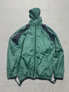 Green puma track youth large running hiking jacket windbreaker - Picture 1 of 5