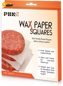 Hamburger Patty Papier Blätter, Wachspapier Quadrate 250 Stück 6" x 6" Antihaft - Bild 1 von 7
