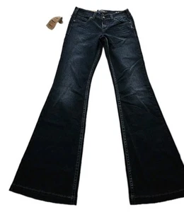 NEW SILVER SUKI JEANS 29 W 34 L Mid Rise Flare Fluid Denim - Picture 1 of 12