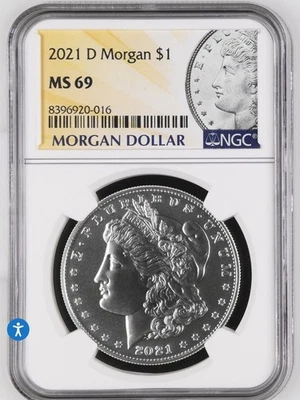 2021 D Morgan Silver Dollar NGC MS 69 - Image 1 of 2