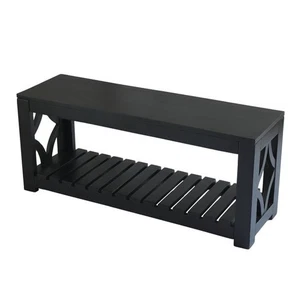 Solid Wood Black Bench TDI52 Black - Picture 1 of 4