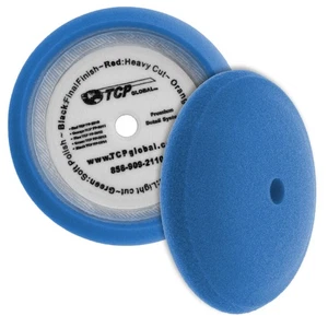 8" Blue Medium Foam Grip Pad Light Cut Polish Buff - Hook & Loop Car Polishing - Picture 1 of 5