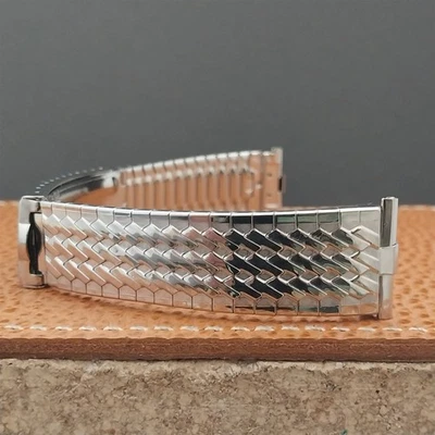 Correa de reloj vintage de 19 mm 18 mm 17 mm JB Champion de acero inoxidable tejido de canasta años 60 sin usar Foto 1 de 4