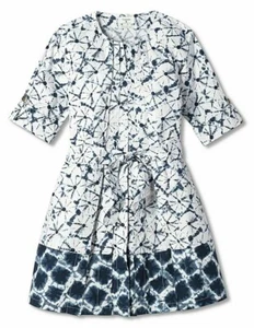 NWT THAKOON For Target Shibori Print Elbow Sleeve Mini Shirtdress Blue/White XL - Picture 1 of 6