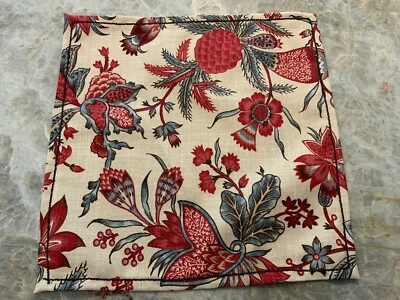 Conjunto de 8 guardanapos de pano, novos, 12,5", estampa Williamsburg, feitos à mão nos EUA! - Imagem 1 de 2