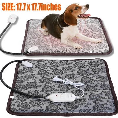 Pet Heating Pad Cats Electric Outdoor Dog Warming Bed Mat with Chew Resistant US - Image 1 of 4
