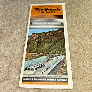 Vintage April 28, 1963 RIO GRANDE RAILROAD Time Tables - Picture 1 of 6