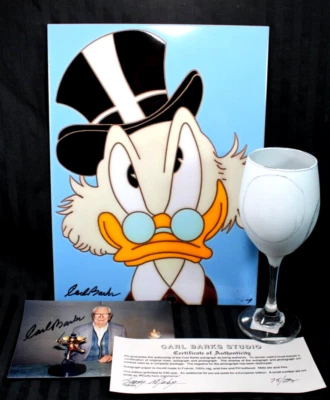 ARCHIVOS DE LOS ESTUDIOS CARL BARKS DE Walt Disney - Azulejo artístico SCROOGE McDUCK - Firmado a mano Foto 1 de 4