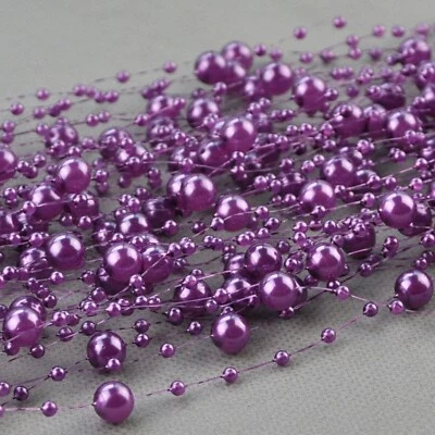 11 Yards Pearl Beaded Garland Wedding Bouquet Create Floating Garland Craft DIY - Image 1 of 4