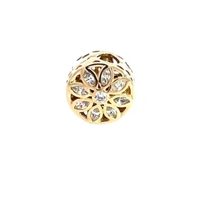 Pandora 14k Oro Clip Dije 757639CZ Opulenta Flor Marquesa Floral - Imagen 1 de 6