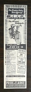 Vintage 1954 Mobylette Motorcycle Master Autocycle Pride & Clarke Originalanzeige - Bild 1 von 1