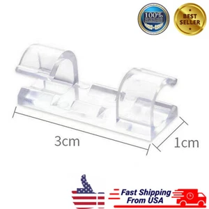 96 Pcs Cable Clips Self-Adhesive Cord Wire Holder Management Organizer Clamp NEW - Picture 1 of 8