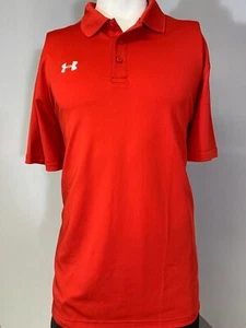 Under Armour Shirt Mens Small Red Polo DriFit HeatGear Performance Golf - Picture 1 of 11