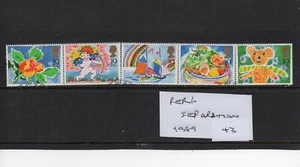 GB Commems - 1989 (BL43) edición de saludos - cancelaciones finas - separación perfecta - Imagen 1 de 1