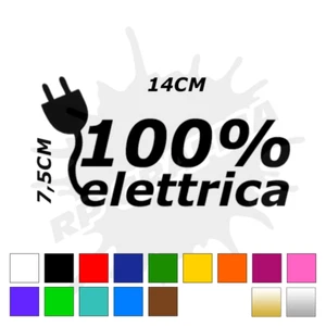 Adesivo 100% Elettrica Sticker Auto - Foto 1 di 1