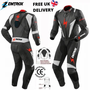 Kids Adult Mens Motorbike Motorcycle Suit Cowhide Leather Racing Suit CE Armours - Picture 1 of 5