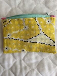 Zippered Coin Purse Makeup Bag Cosmetic Pouch  6” X 4” Cotton