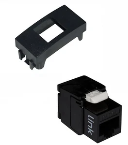PRESA RETE KEYSTONE NERO RJ45 UTP CAT 6 VIMAR ARKE' METAL TOOLLESS EASY MOUNT - Foto 1 di 11