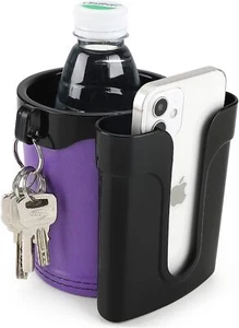 3-in-1 Bike Cup & Phone Holder for Bicycle, Motorcycle, Scooter, Black - Picture 1 of 9