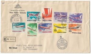 1963 San Marino - Posta aerea aerei moderni busta FDC
