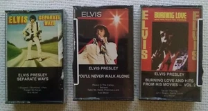 3 Lot Sealed Elvis Cassettes Separate Ways Burning Love and Hits from His Movies - Picture 1 of 7