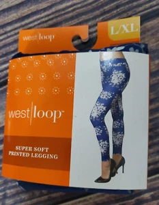 LEGGING ESTAMPADO WEST LOOP SUPER SOFT Azul Blanco Para Mujer L/XL - Imagen 1 de 3
