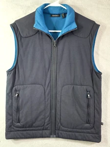 Vintage DKNY Full Zip Black Blue Vest Jacket Men's Size M - Picture 1 of 8