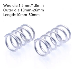 10 Stück Drahtdurchmesser 1,6 mm / 1,8 mm 304 Edelstahl Druckfeder Außendurchmesser 10 mm-26 mm - Bild 1 von 5