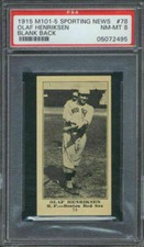 1916 M101-5 Sporting News #78 Olaf Henriksen PSA 8 Boston Red Sox
